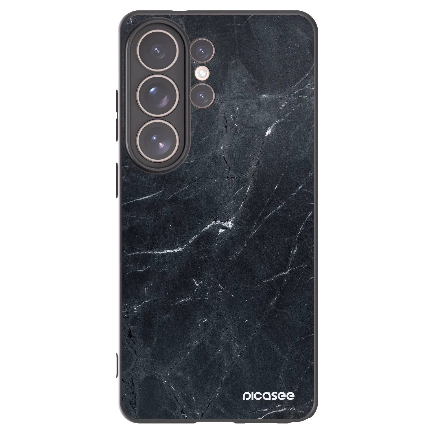 Picasee silikonowe czarne etui na Samsung Galaxy S26 Ultra - Black marble