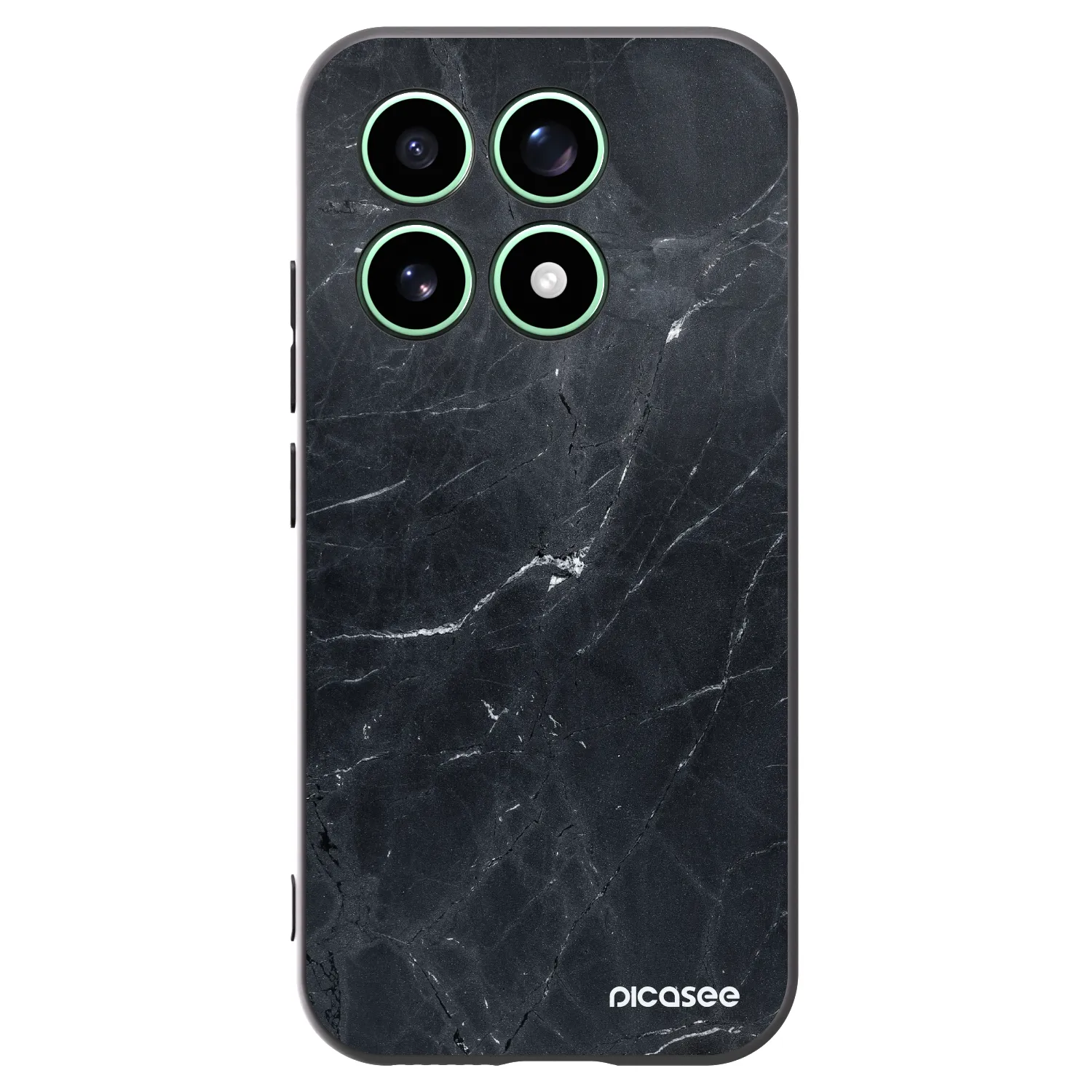 Picasee silikonowe czarne etui na Xiaomi 17 - Black marble