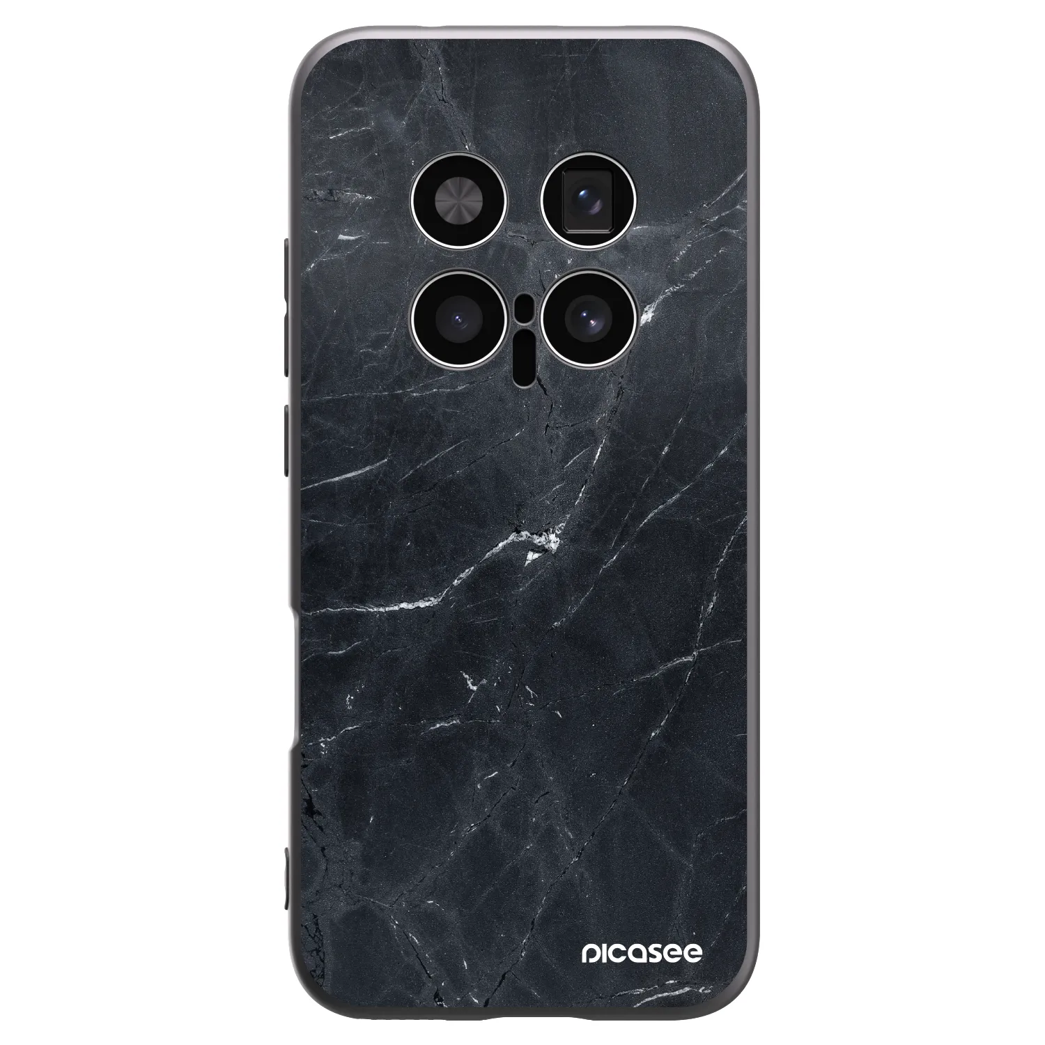 Picasee silikonowe czarne etui na Honor Magic8 Pro 5G - Black marble