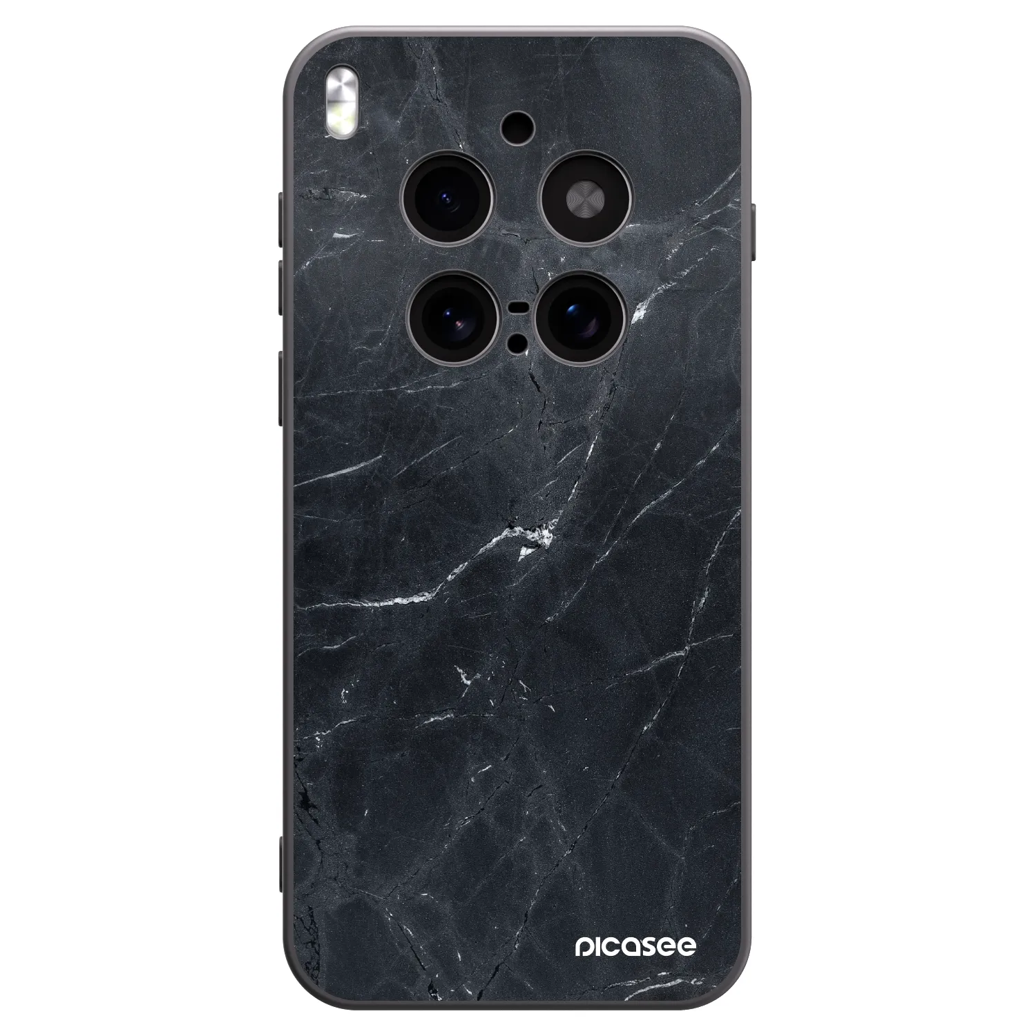 Picasee silikonowe czarne etui na Vivo X300 Pro - Black marble
