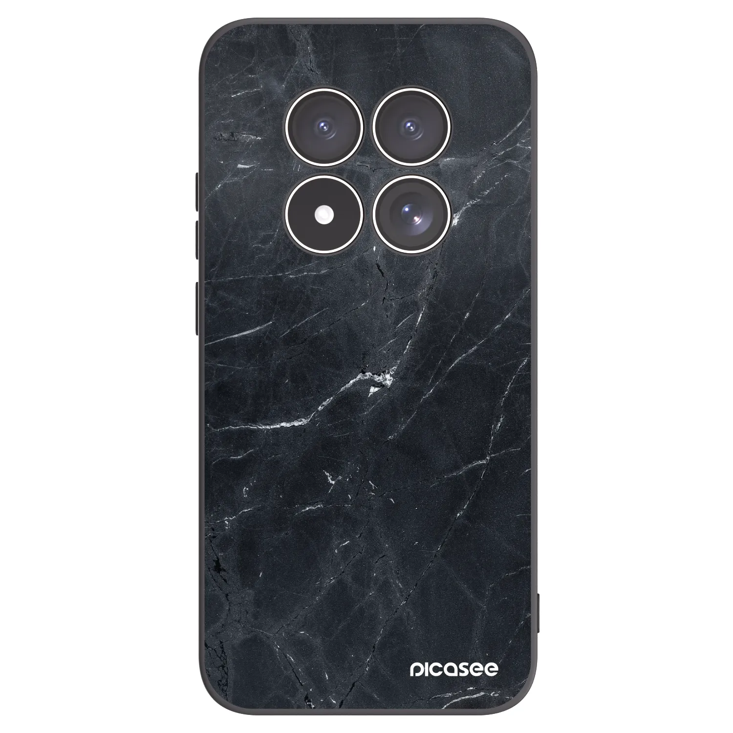 Picasee silikonowe czarne etui na Xiaomi Redmi Note 15 Pro 5G - Black marble