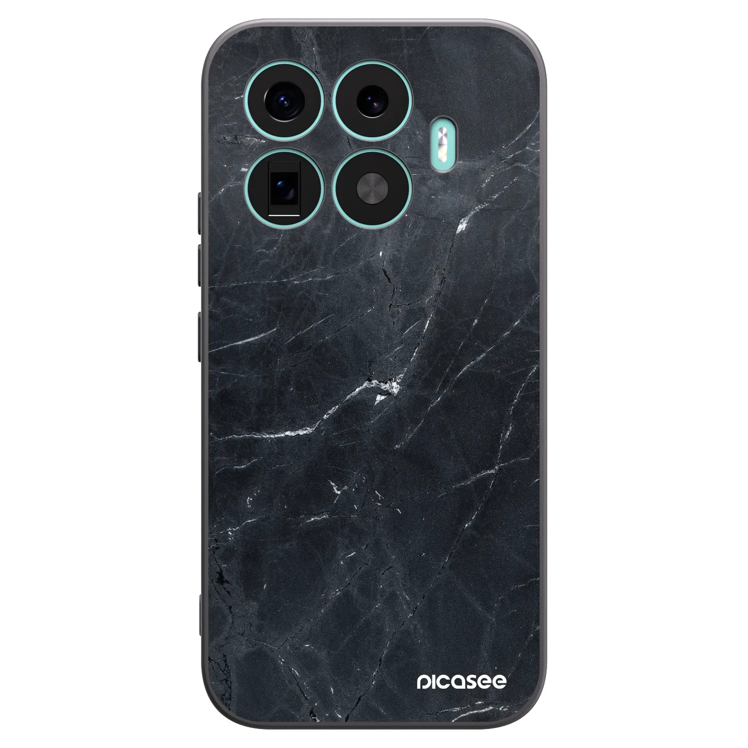 Picasee silikonowe czarne etui na Xiaomi 17T - Black marble