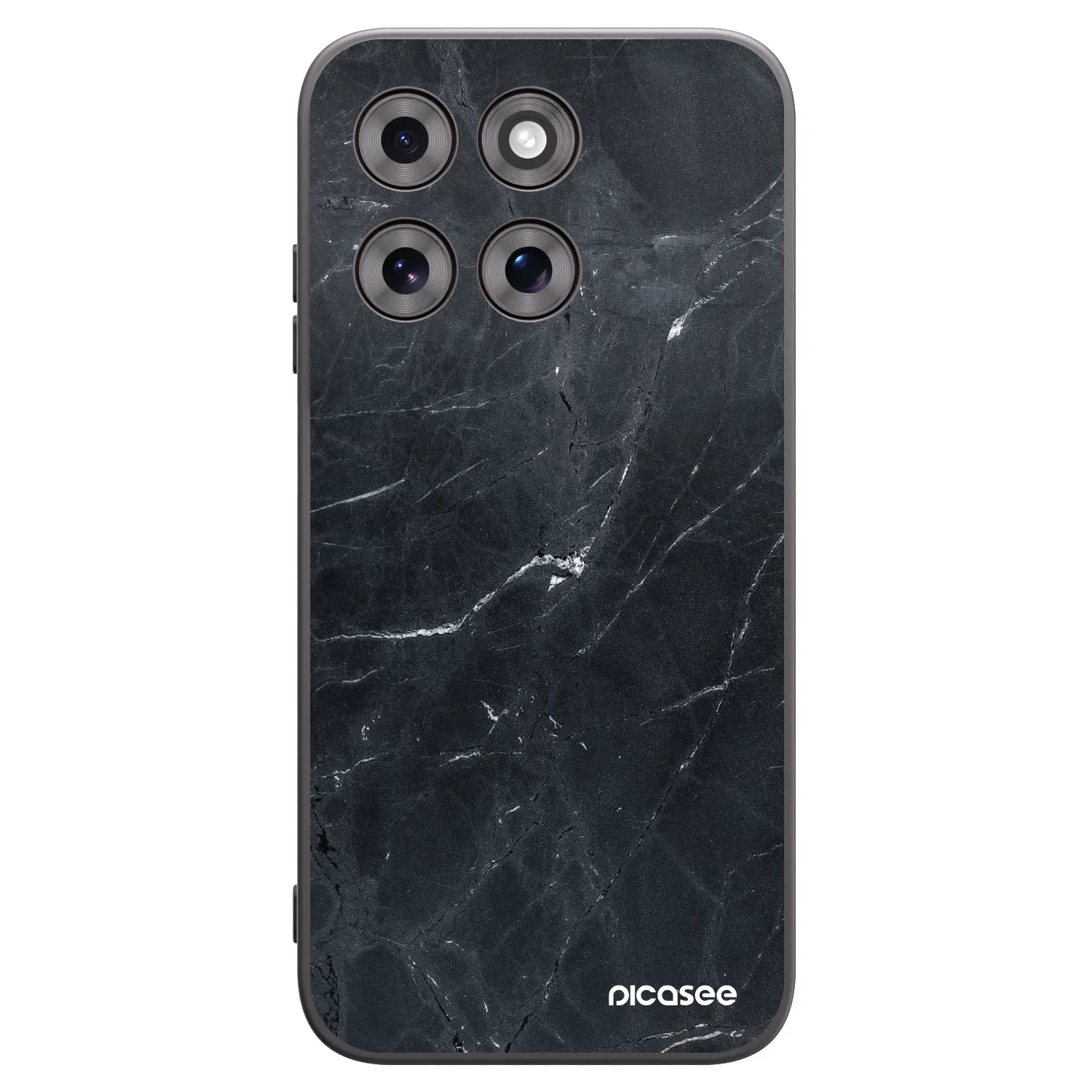 Picasee silikonowe czarne etui na Motorola Moto G77 - Black marble