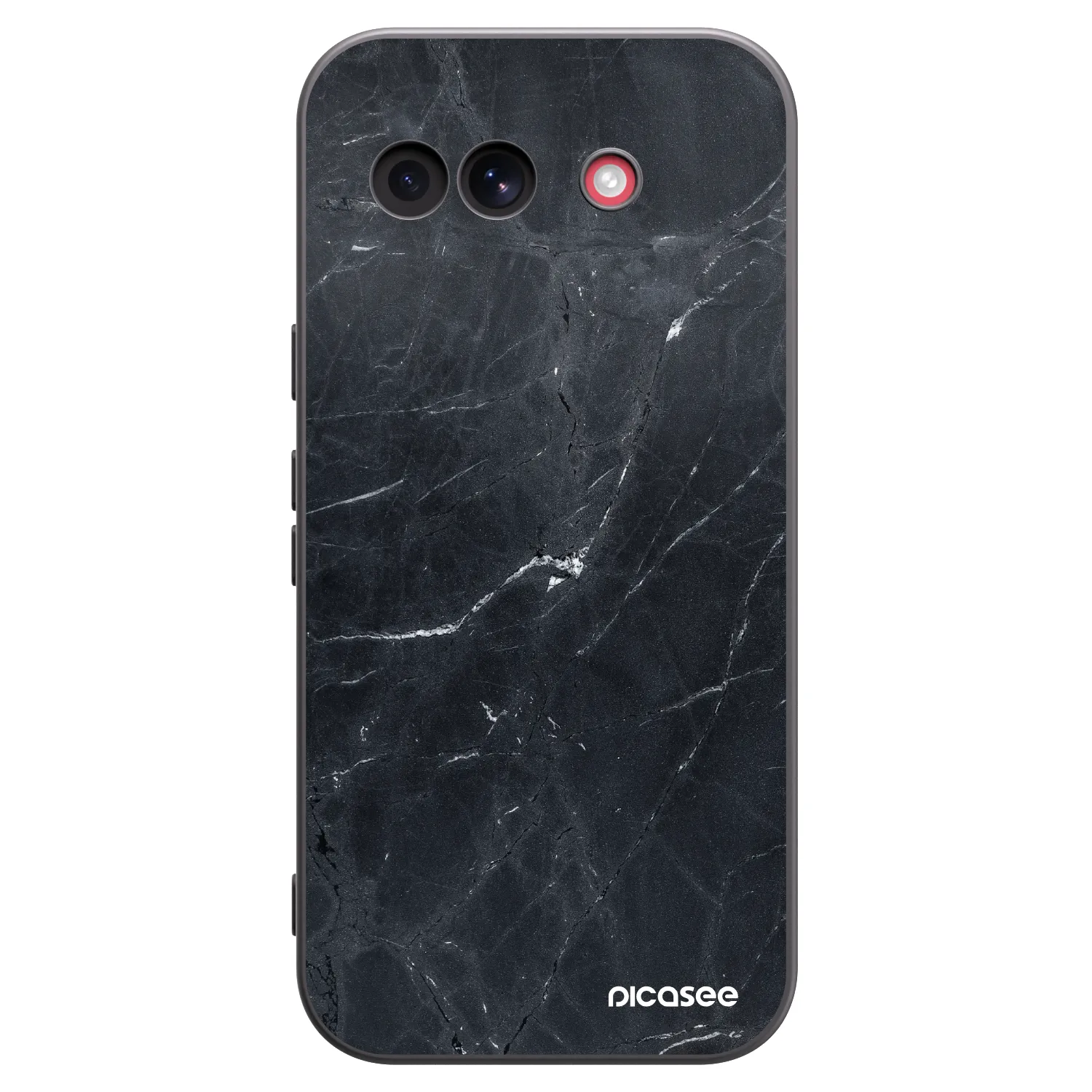 Picasee silikonowe czarne etui na Google Pixel 10a - Black marble