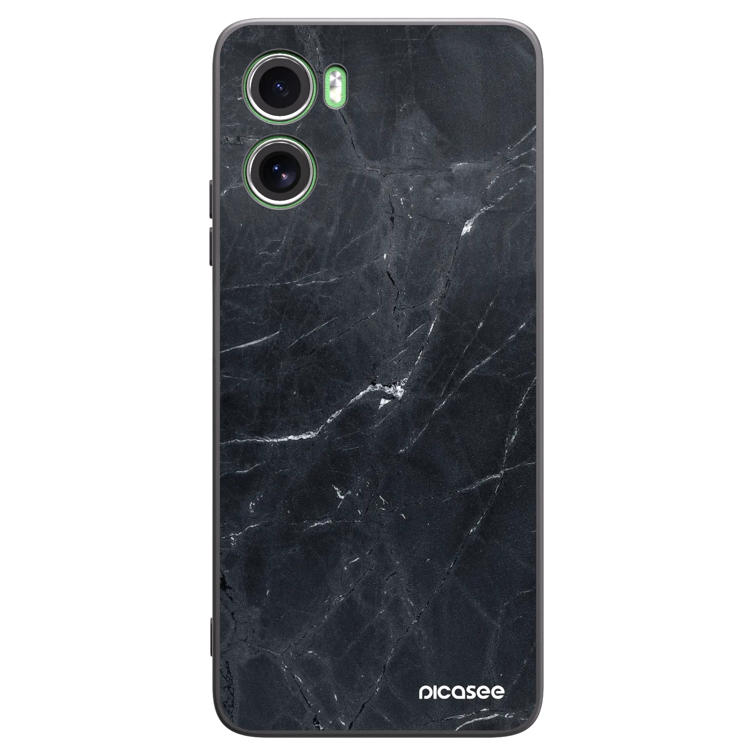 Picasee silikonowe czarne etui na Motorola Moto G06 - Black marble