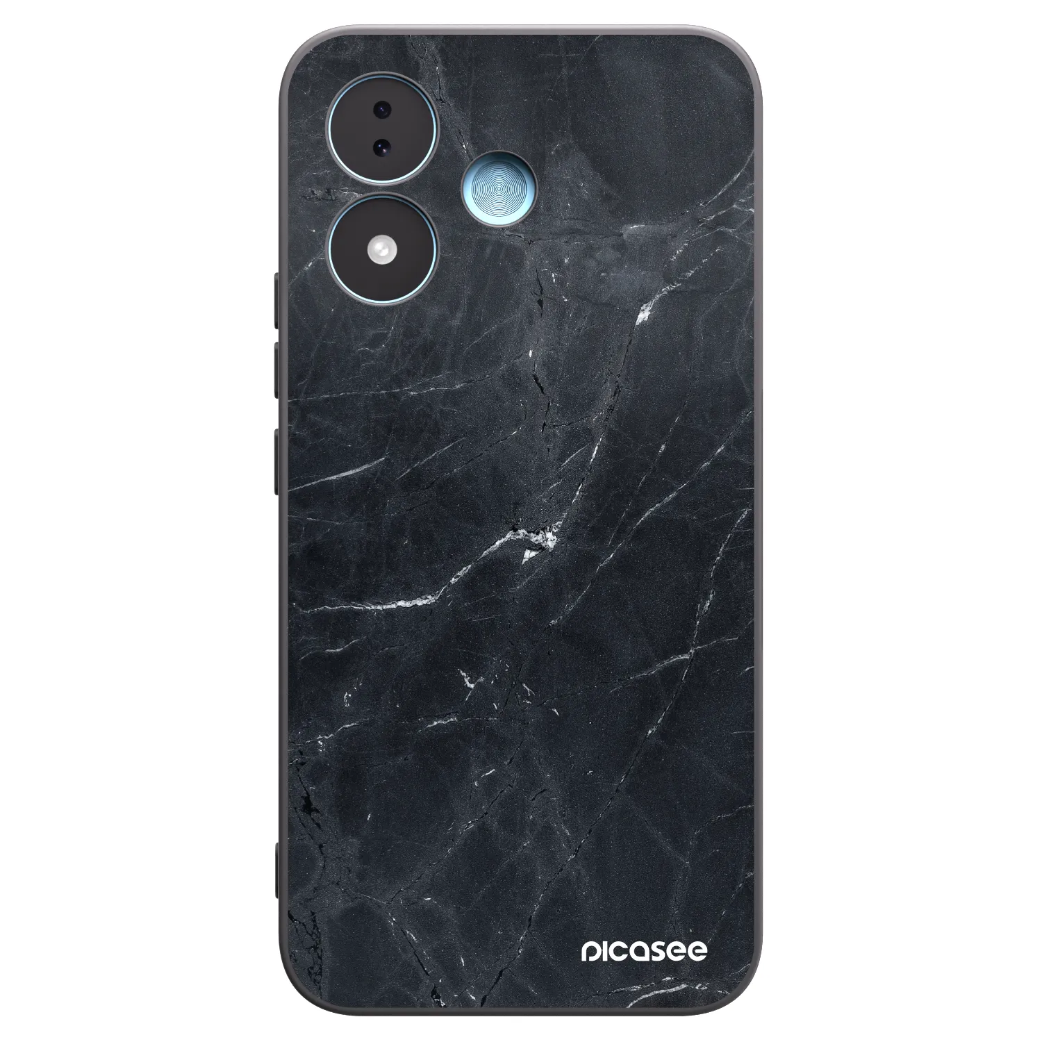 Picasee silikonowe czarne etui na Xiaomi Redmi Note 17 5G - Black marble