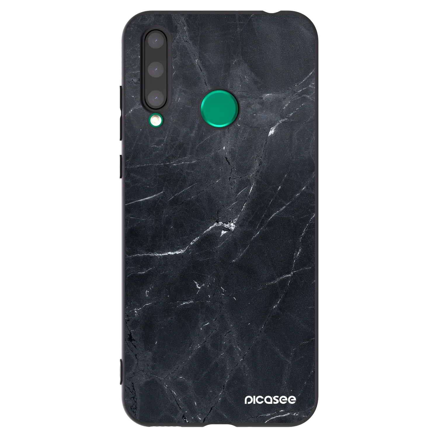 Picasee silikonowe czarne etui na Honor 20 Lite - Black marble