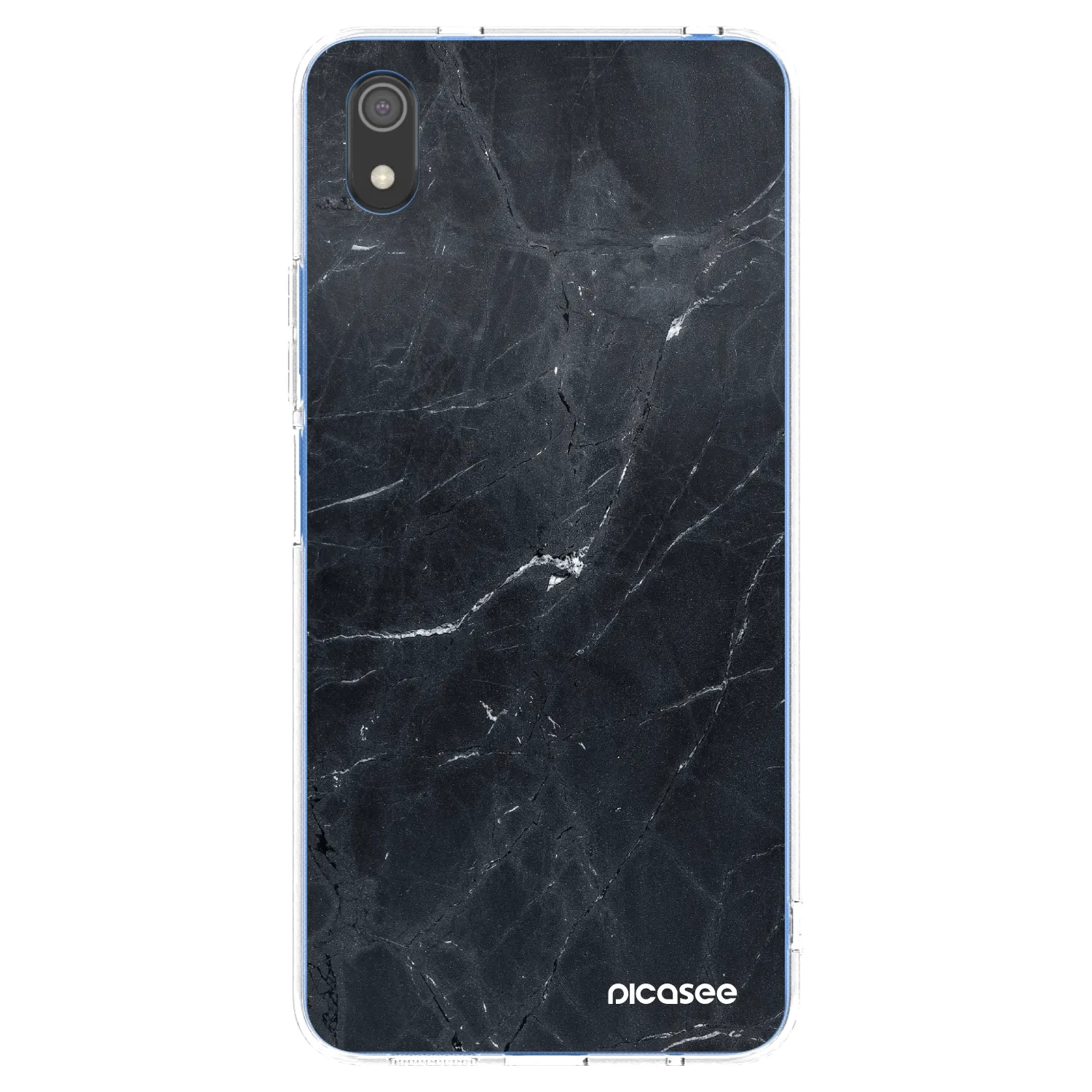 Picasee silikonowe przeźroczyste etui na Xiaomi Redmi 7A - Black marble