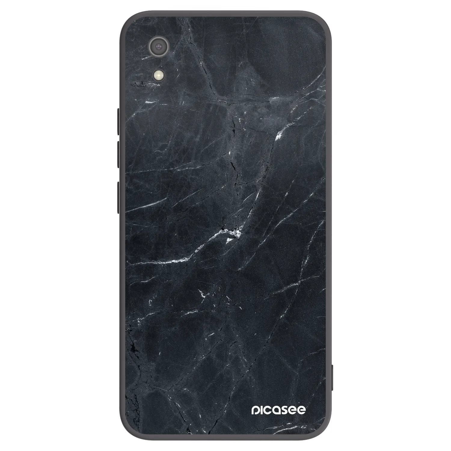 Picasee silikonowe czarne etui na Xiaomi Redmi 7A - Black marble