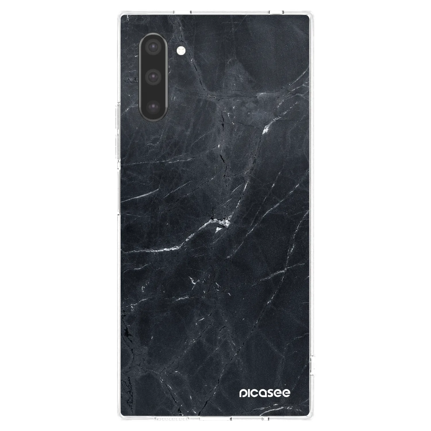 Picasee silikonowe przeźroczyste etui na Samsung Galaxy Note 10 N970F - Black marble