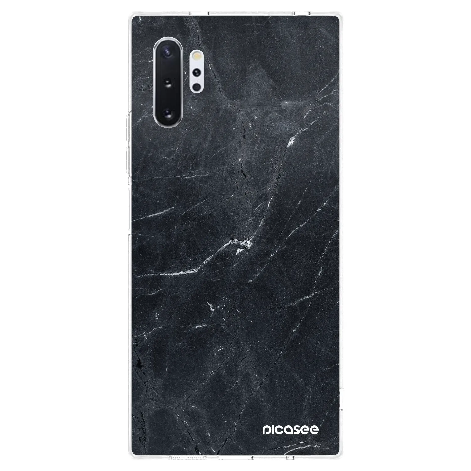 Picasee silikonowe przeźroczyste etui na Samsung Galaxy Note 10+ N975F - Black marble