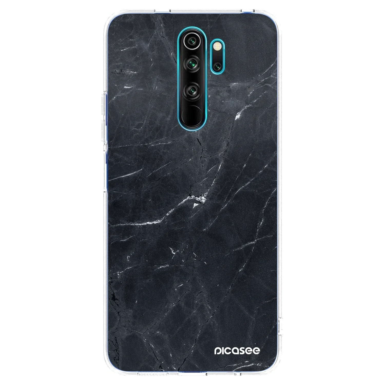 Picasee silikonowe przeźroczyste etui na Xiaomi Redmi Note 8 Pro - Black marble