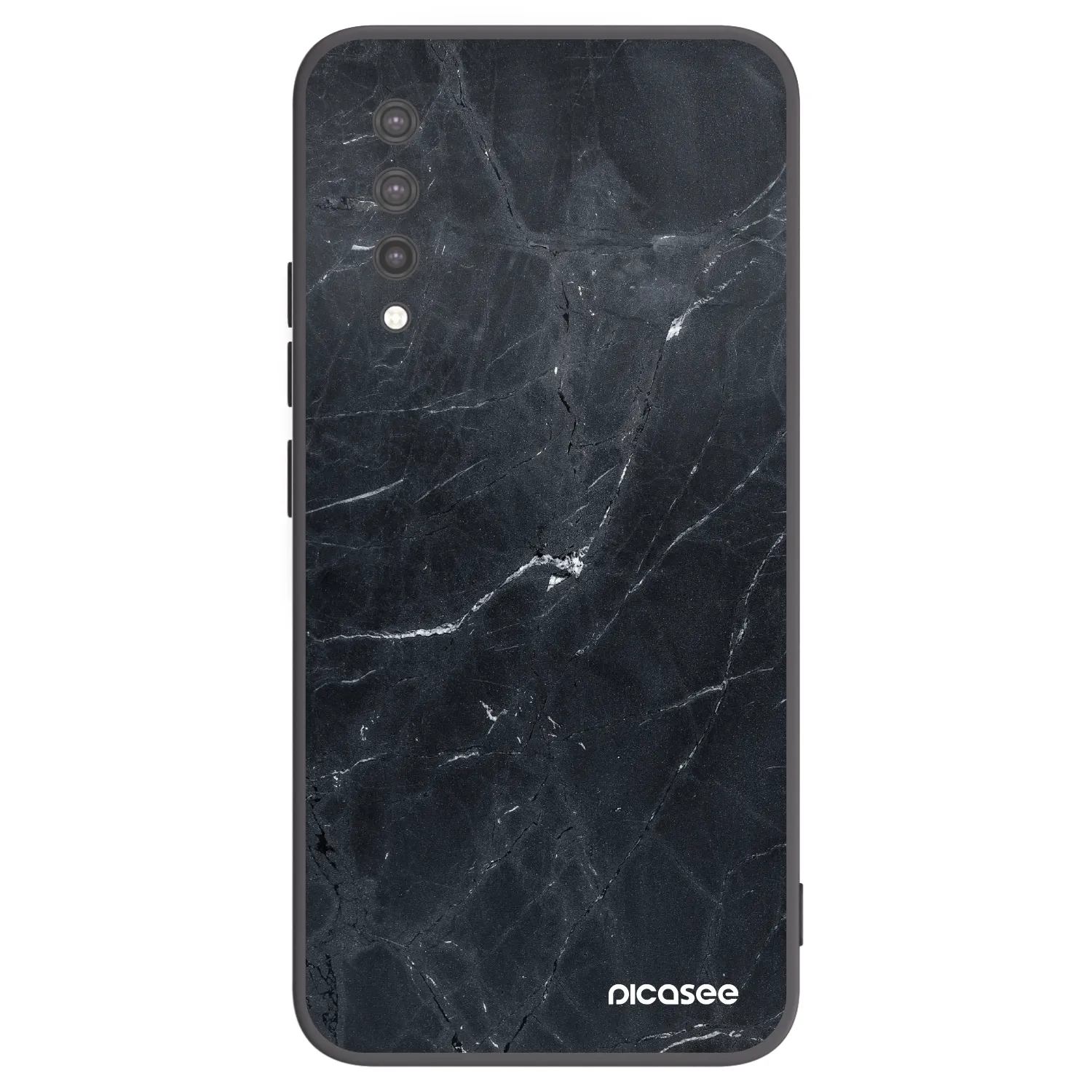 Picasee silikonowe czarne etui na Xiaomi Mi 9 Lite - Black marble