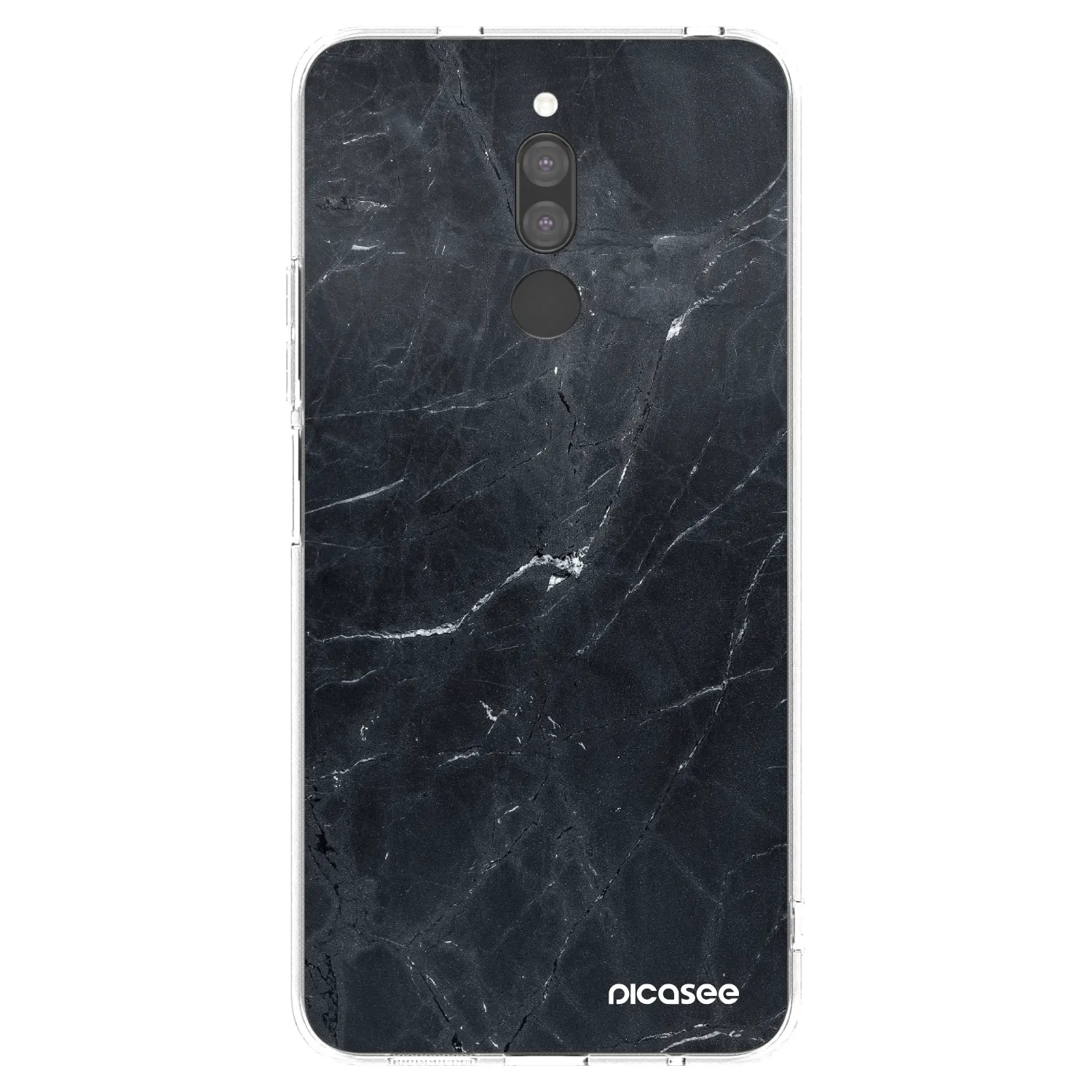 Picasee silikonowe przeźroczyste etui na Xiaomi Redmi 8 - Black marble