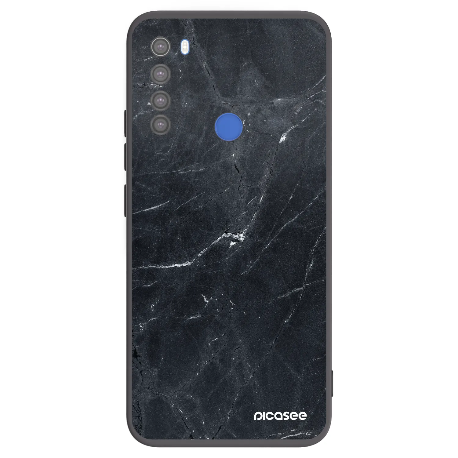 Picasee silikonowe czarne etui na Xiaomi Redmi Note 8T - Black marble