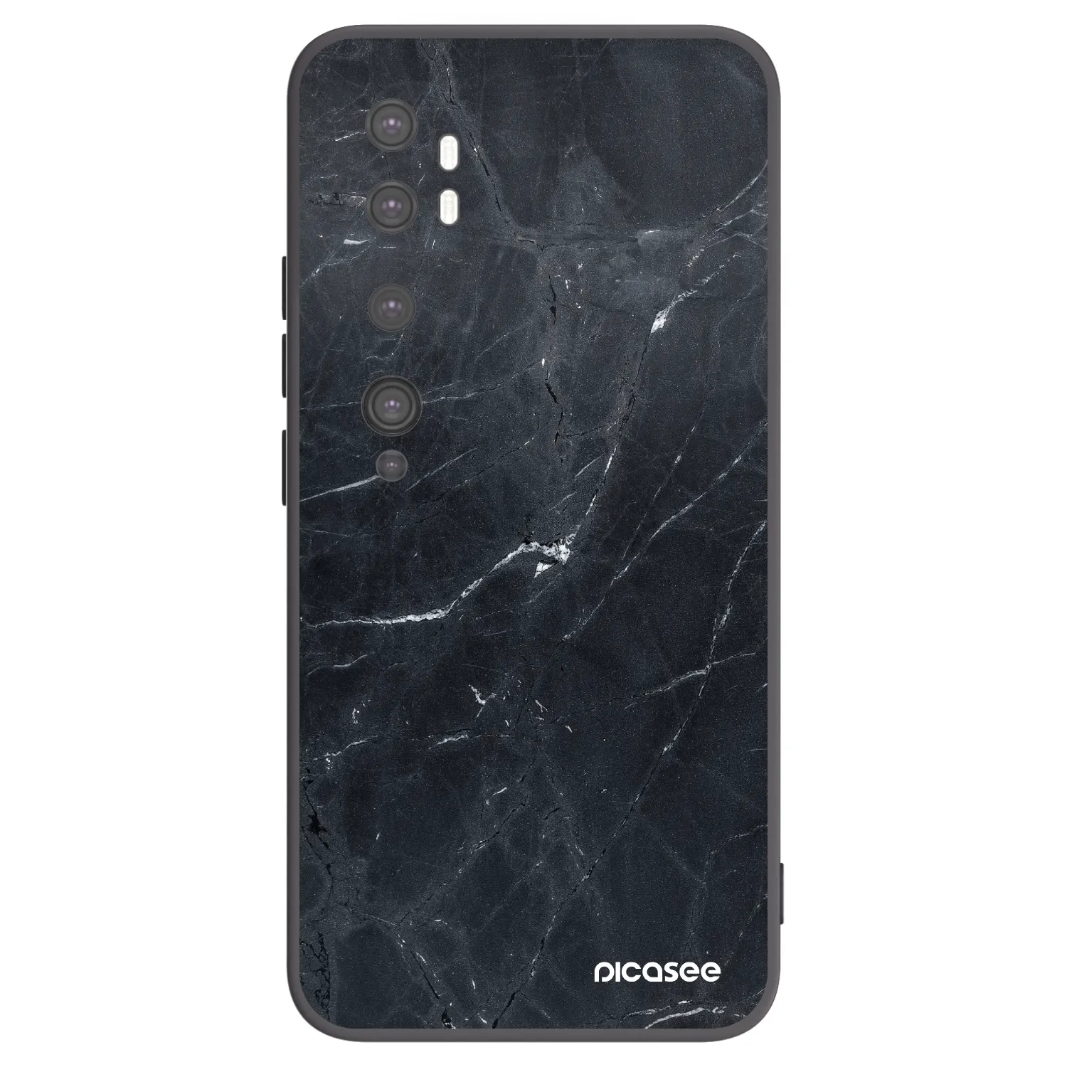 Picasee silikonowe czarne etui na Xiaomi Mi Note 10 (Pro) - Black marble