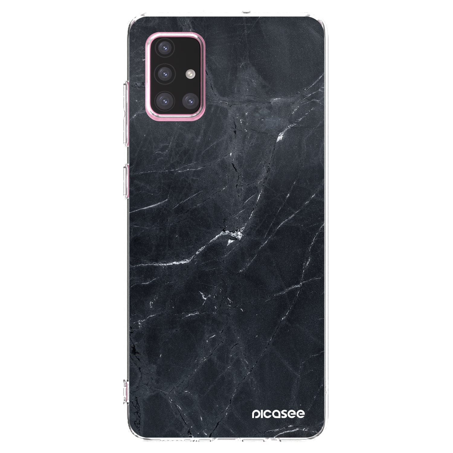 Picasee silikonowe przeźroczyste etui na Samsung Galaxy A71 A715F - Black marble