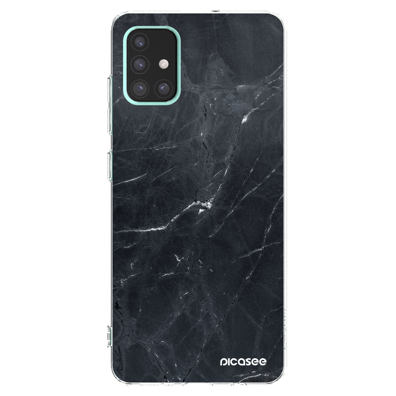 Picasee silikonowe przeźroczyste etui na Samsung Galaxy A51 A515F - Black marble