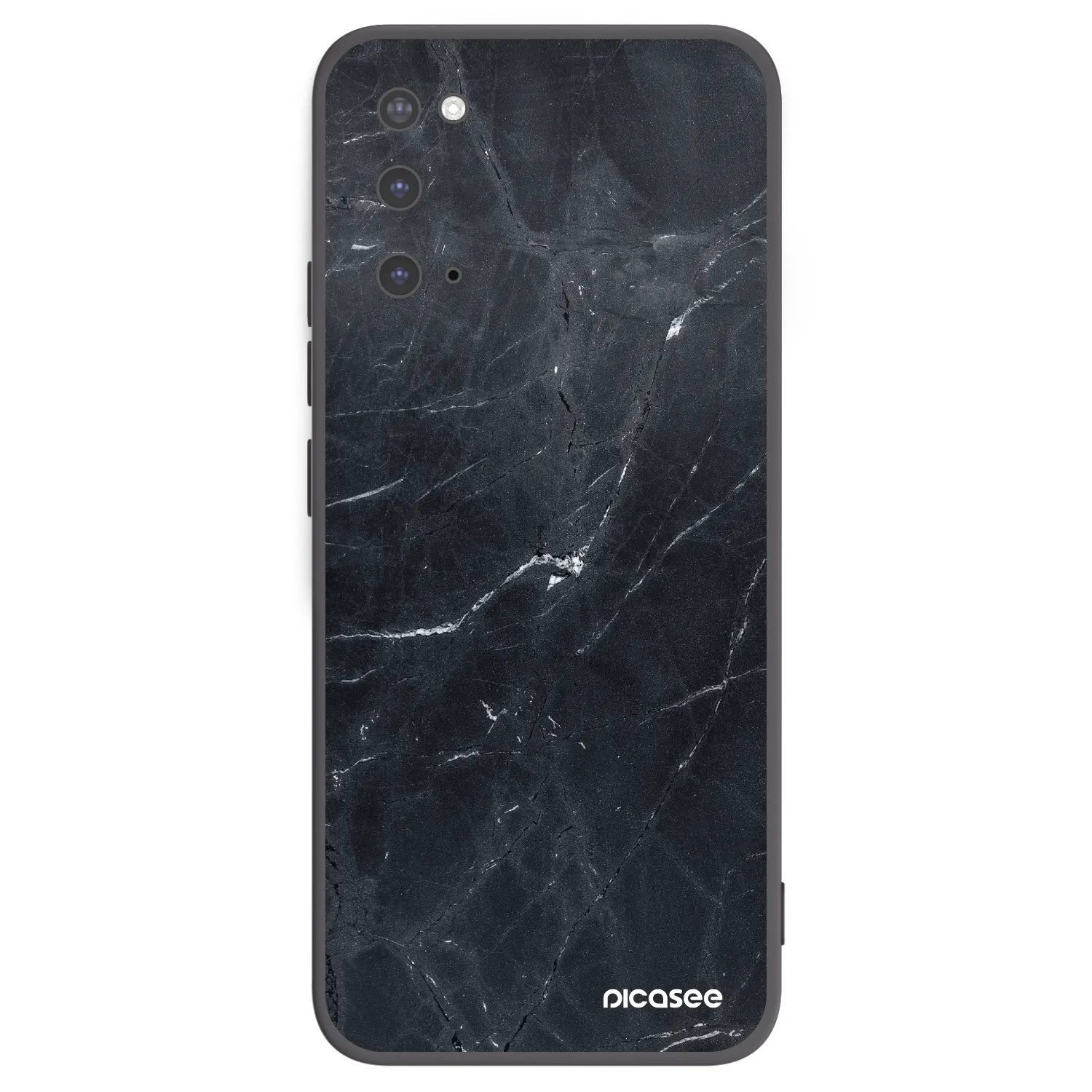 Picasee silikonowe czarne etui na Samsung Galaxy S20 G980F - Black marble