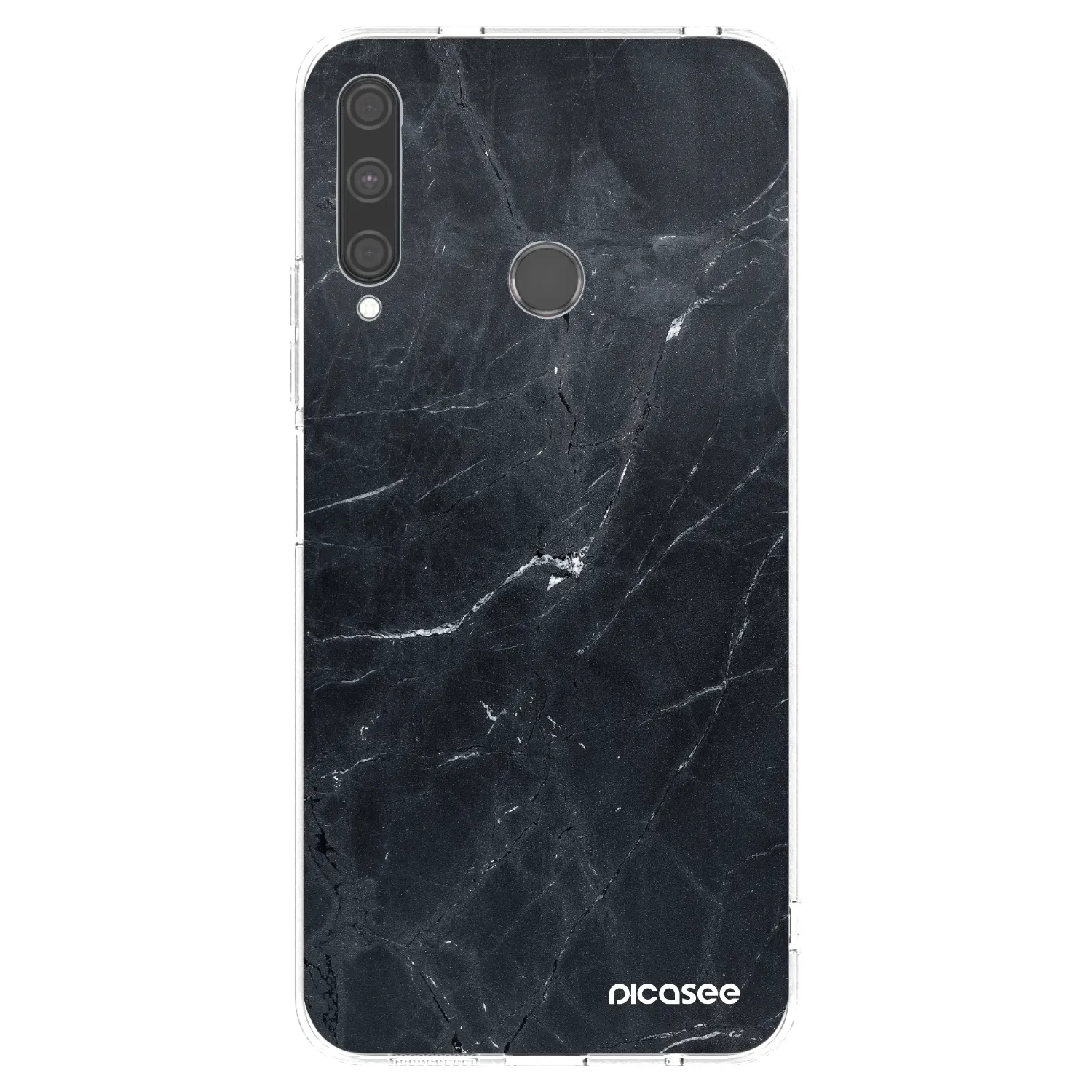 Picasee silikonowe przeźroczyste etui na Huawei P40 Lite E - Black marble