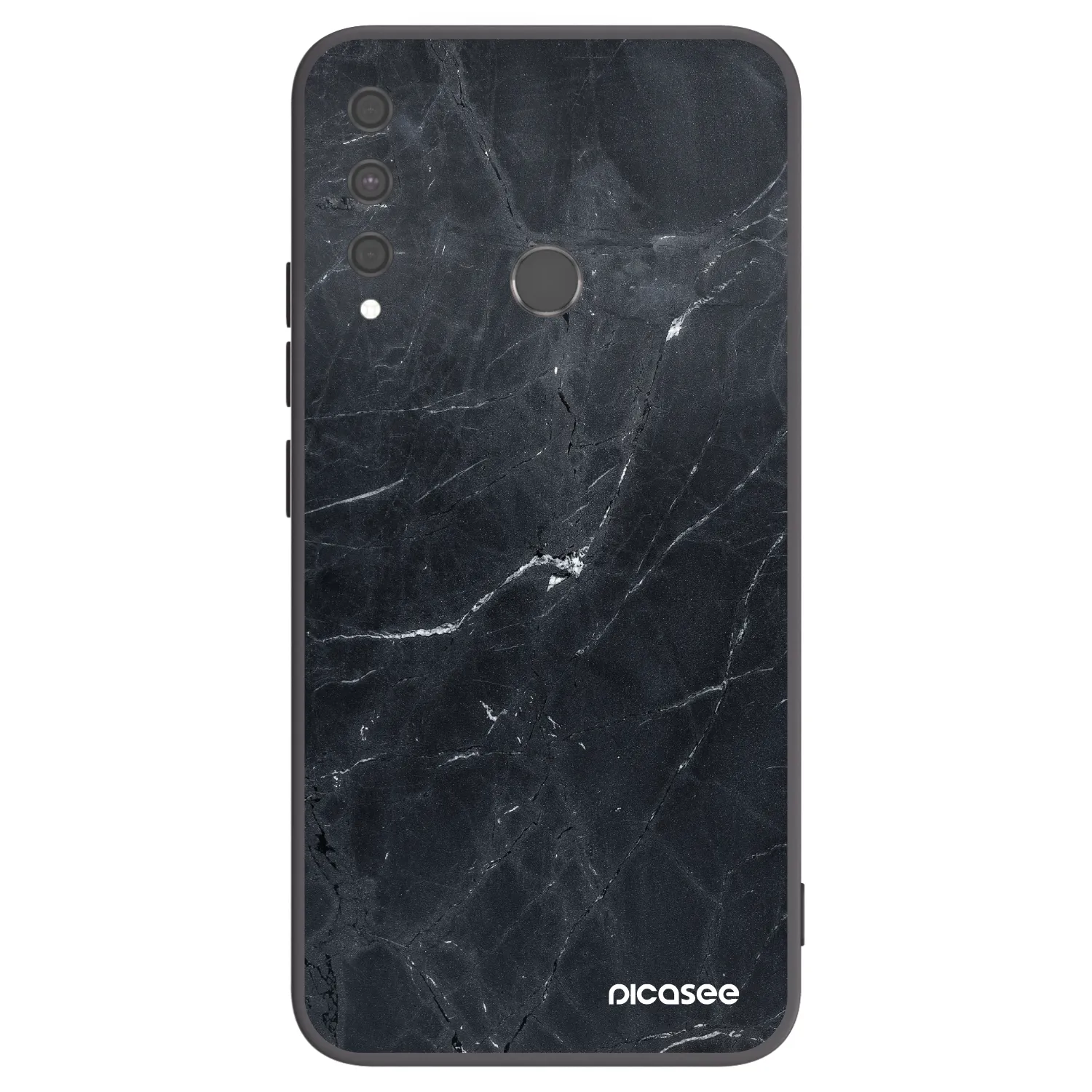 Picasee silikonowe czarne etui na Huawei P40 Lite E - Black marble