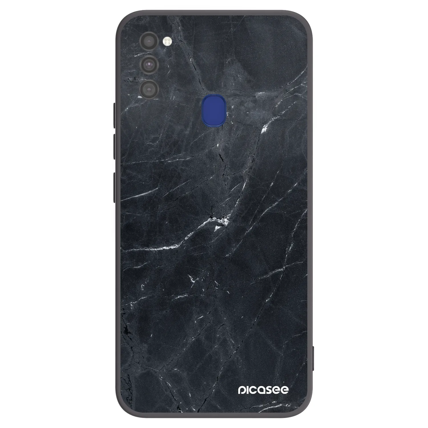 Picasee silikonowe czarne etui na Samsung Galaxy M21 M215F - Black marble