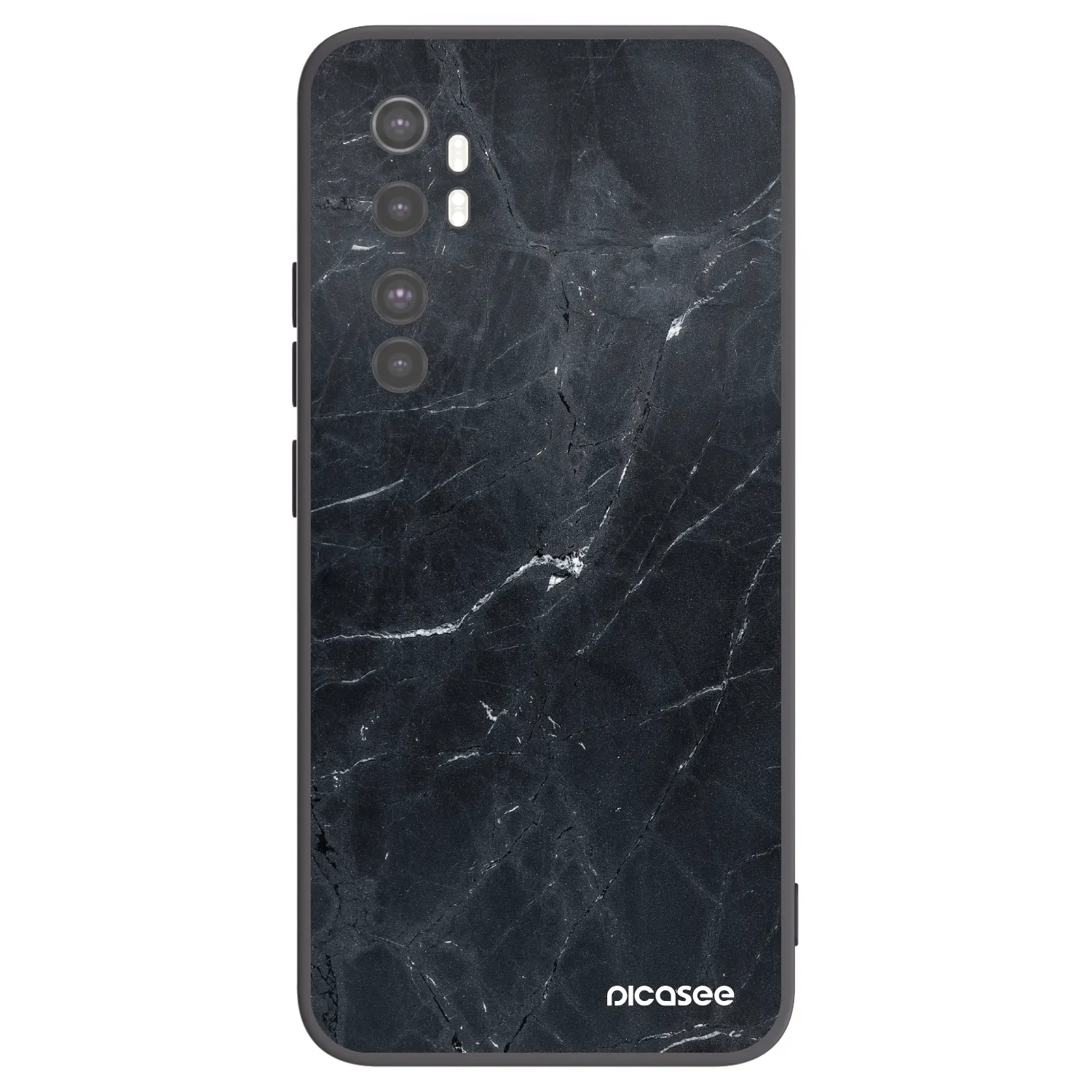 Picasee silikonowe czarne etui na Xiaomi Mi Note 10 Lite - Black marble