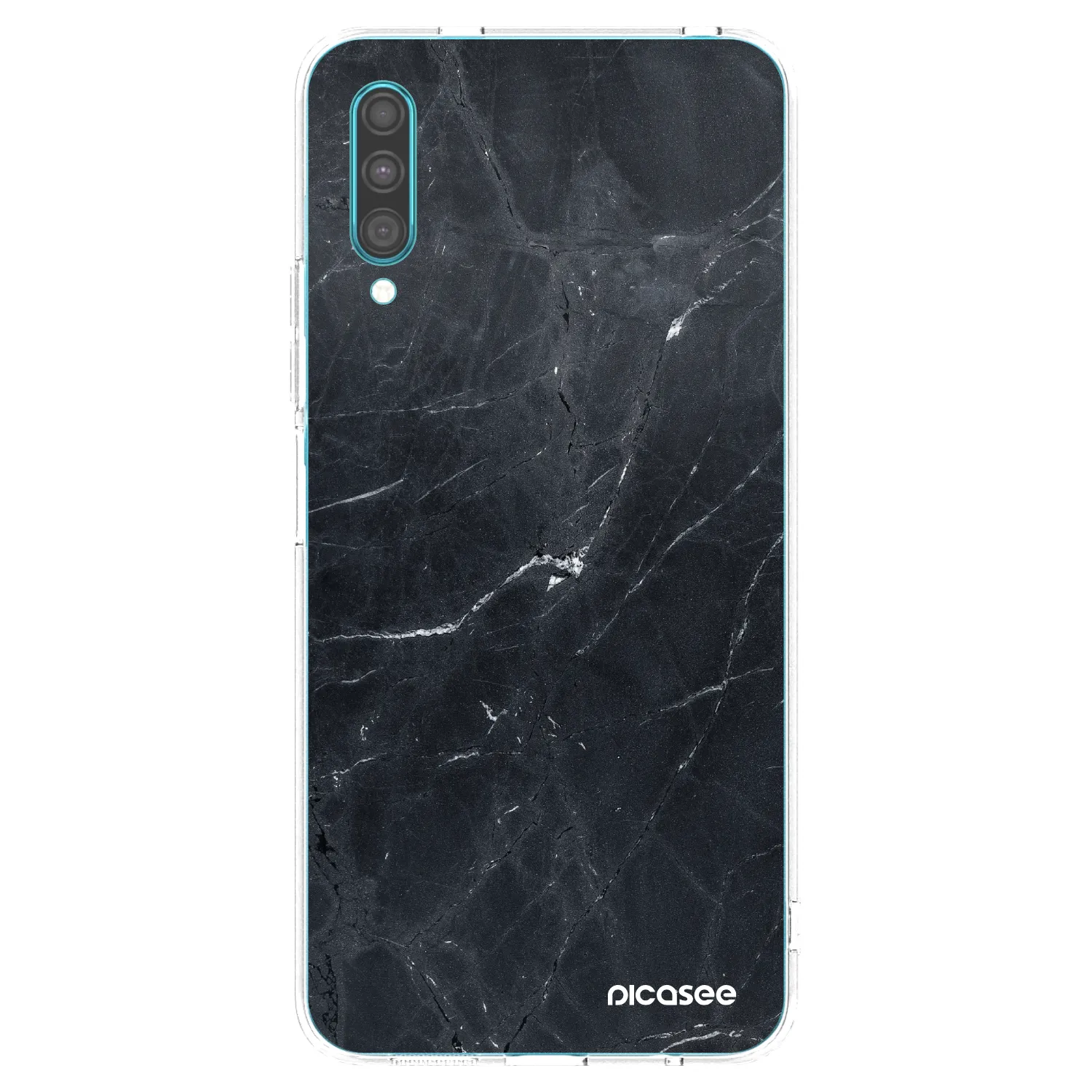 Picasee silikonowe przeźroczyste etui na Samsung Galaxy A30s A307F - Black marble
