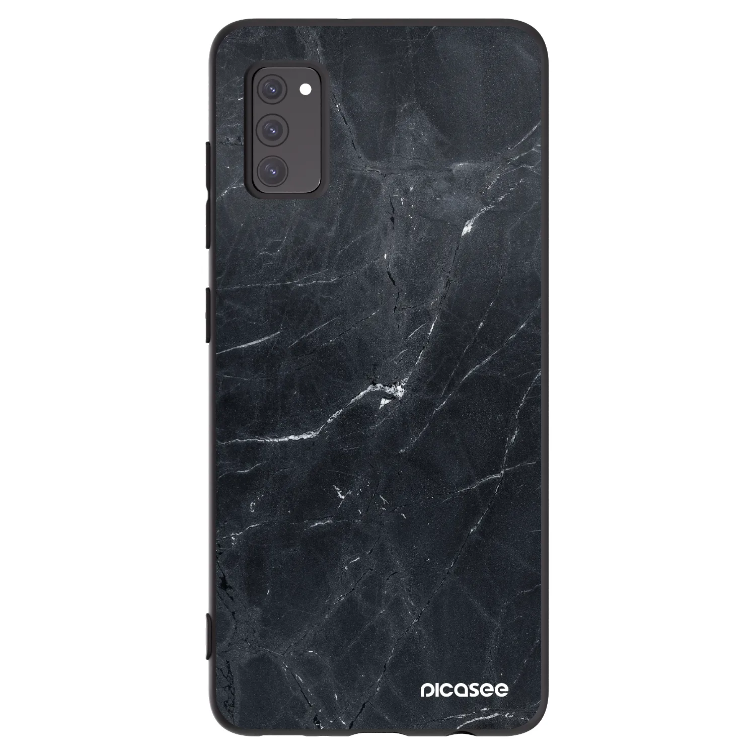Picasee silikonowe czarne etui na Samsung Galaxy A41 A415F - Black marble