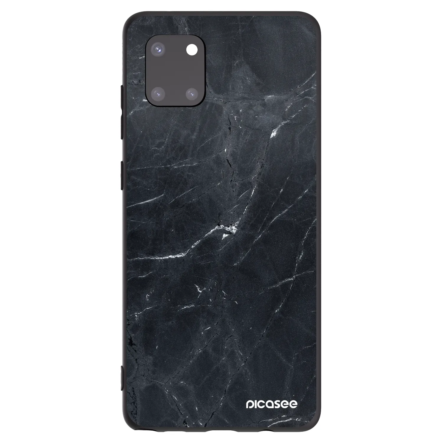 Picasee silikonowe czarne etui na Samsung Galaxy Note 10 Lite N770F - Black marble