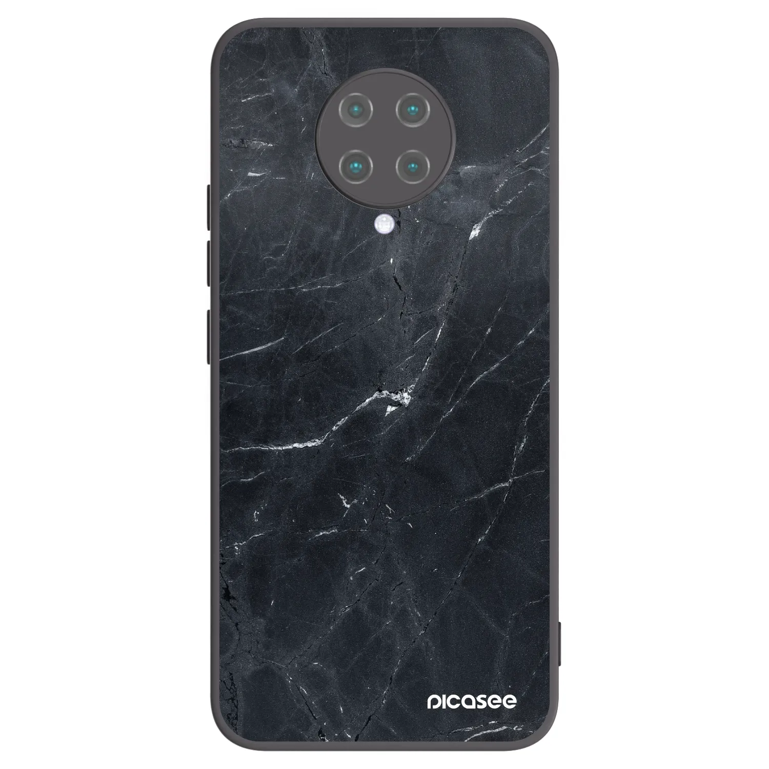 Picasee silikonowe czarne etui na Xiaomi Poco F2 Pro - Black marble