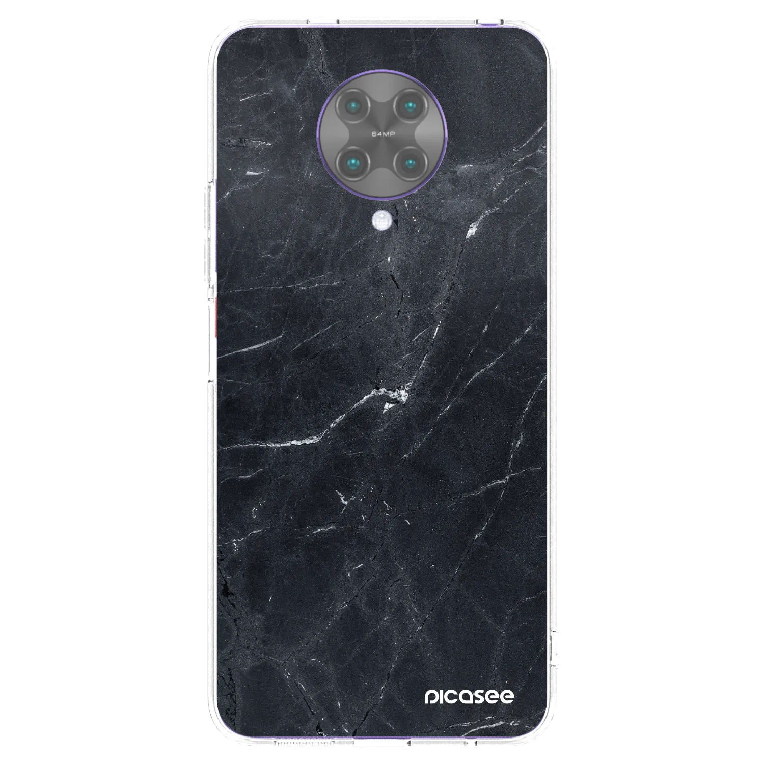 Picasee silikonowe przeźroczyste etui na Xiaomi Poco F2 Pro - Black marble