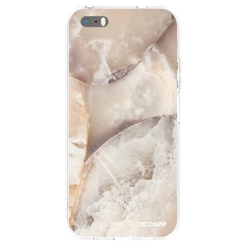 Picasee silikonowe przeźroczyste etui na Apple iPhone 5/5S/SE - Cream marble