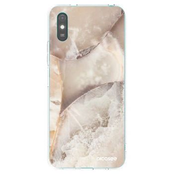 Picasee silikonowe przeźroczyste etui na Xiaomi Redmi 9A - Cream marble