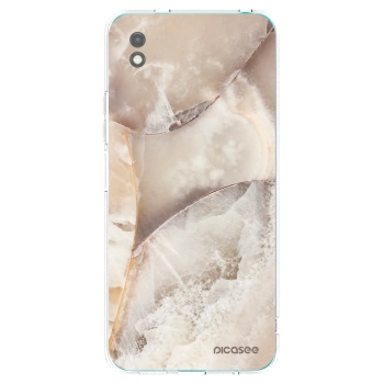 Picasee silikonowe czarne etui na Xiaomi Redmi 9A - Cream marble
