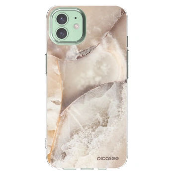 Picasee silikonowe przeźroczyste etui na Apple iPhone 12 - Cream marble