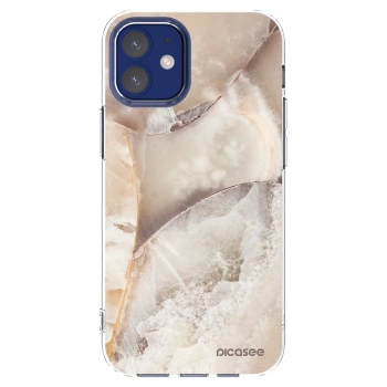 Picasee silikonowe przeźroczyste etui na Apple iPhone 12 mini - Cream marble