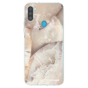Picasee silikonowe przeźroczyste etui na Samsung Galaxy M11 - Cream marble