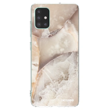 Picasee silikonowe przeźroczyste etui na Samsung Galaxy M51 M515F - Cream marble