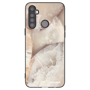 Picasee silikonowe czarne etui na Realme 5 - Cream marble