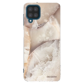 Picasee silikonowe przeźroczyste etui na Samsung Galaxy A12 A125F - Cream marble