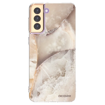 Picasee silikonowe przeźroczyste etui na Samsung Galaxy S21+ 5G G996F - Cream marble