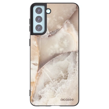 Picasee silikonowe czarne etui na Samsung Galaxy S21+ 5G G996F - Cream marble