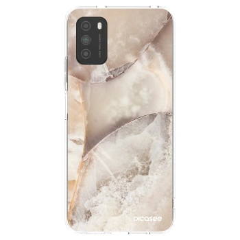 Picasee silikonowe przeźroczyste etui na Xiaomi Poco M3 - Cream marble