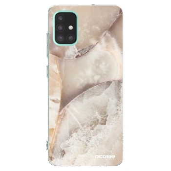 Picasee silikonowe przeźroczyste etui na Samsung Galaxy M31s - Cream marble