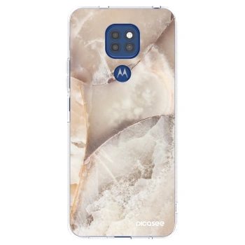 Picasee silikonowe przeźroczyste etui na Motorola Moto G9 Play - Cream marble