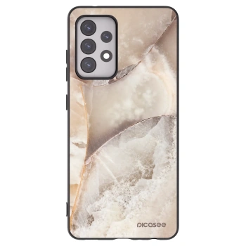 Picasee silikonowe czarne etui na Samsung Galaxy A52 5G A525F - Cream marble