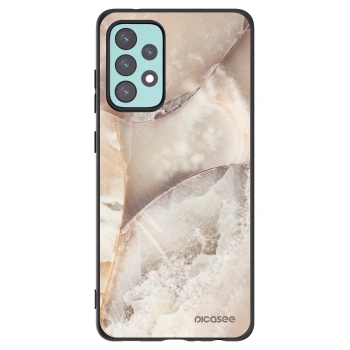 Picasee silikonowe czarne etui na Samsung Galaxy A72 A725F - Cream marble