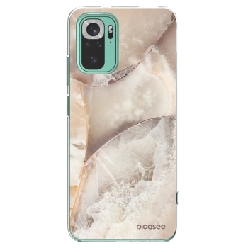 Picasee silikonowe przeźroczyste etui na Xiaomi Redmi Note 10 Pro - Cream marble