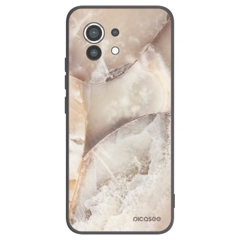 Picasee silikonowe czarne etui na Xiaomi Mi 11 - Cream marble